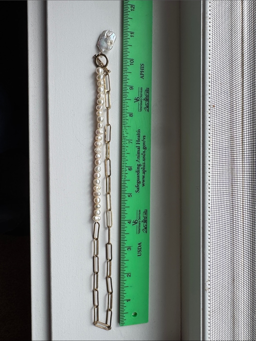 Gold and Pearl Double Strand Necklace - Unbranded